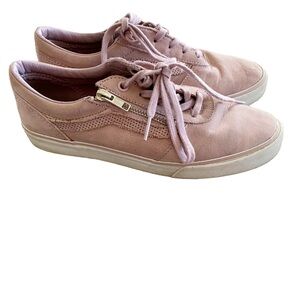 Vans Off The Wall Low Top Zip Up Skate Shoes Dusty Rose Pink Suede Size …